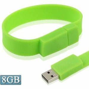 Harde schijven 8GB siliconen armbanden USB 2.0 Flash schijf (groen)